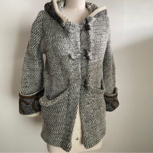 Vintage Thick Knit Wool Hooded Sweater import